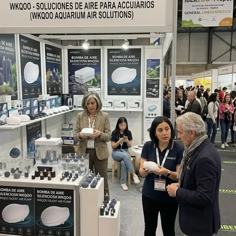 WKAQOO aquarium product exhibition booth at IBERZOO&PROPET Feb 2024, Madrid for global distributor and OEM buyer outreach