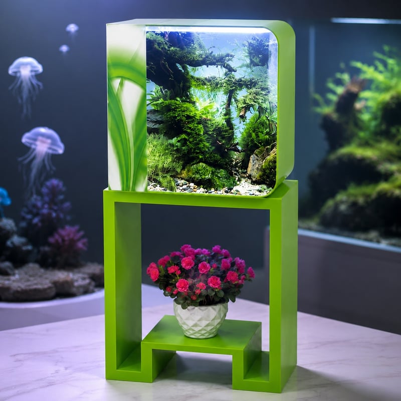 WK010 All-in-One Acrylic Aquarium Fish Tank with RGB LED model WK010 detail image 2 for Aquarium tanks wholesale and OEM buyers