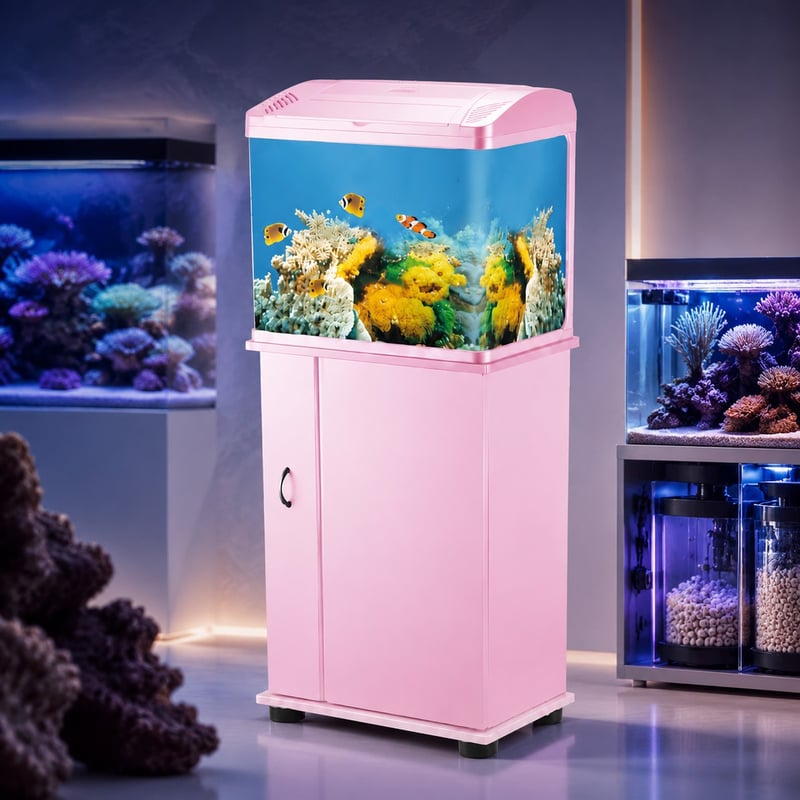 WK047 Bow Front Glass Fish Tank with Cabinet and LED Light model WK047 performance image for Aquarium tanks distributors and sourcing teams