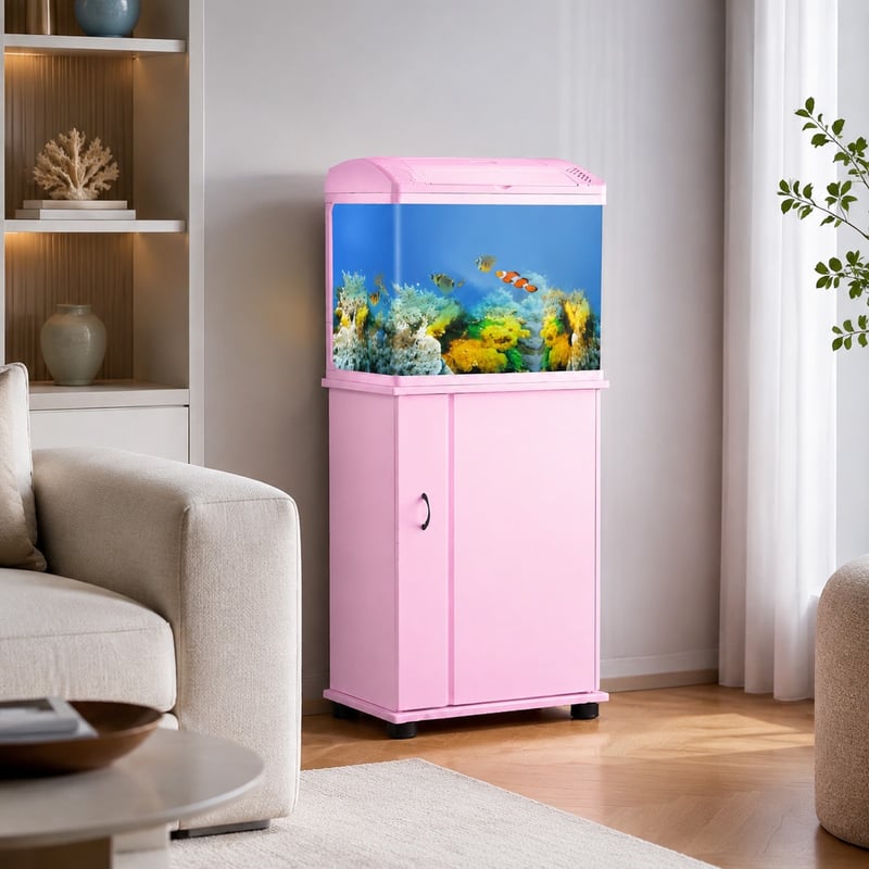 WK047 Bow Front Glass Fish Tank with Cabinet and LED Light model WK047 functions image for Aquarium tanks distributors and sourcing teams