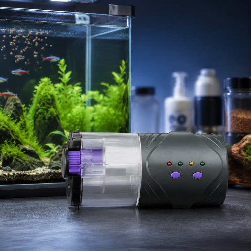 WK060 Automatic Aquarium Fish Feeder model WK060 performance image for Aquarium equipment distributors and sourcing teams