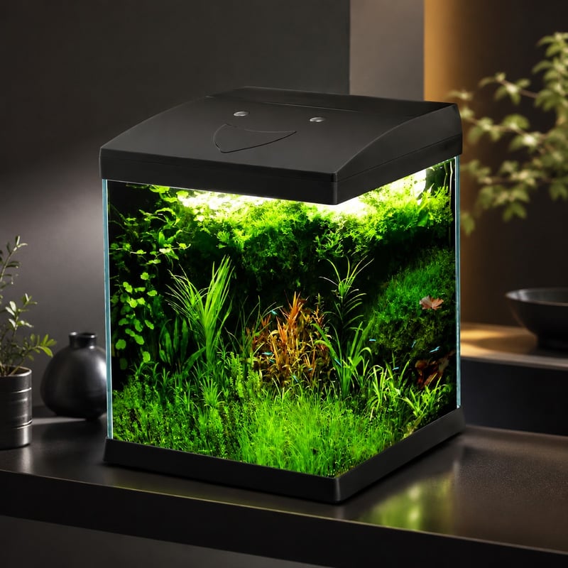 WK072 Mini Rimless Glass Aquarium Tank with LED Light model WK072 detail image 3 for Aquarium tanks wholesale and OEM buyers