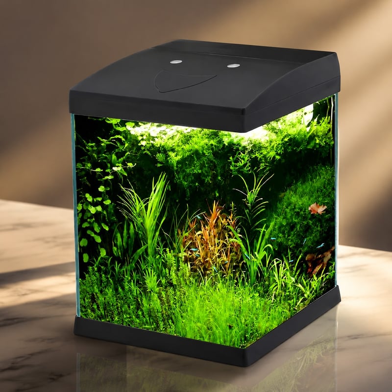 WK072 Mini Rimless Glass Aquarium Tank with LED Light model WK072 detail image 5 for Aquarium tanks wholesale and OEM buyers