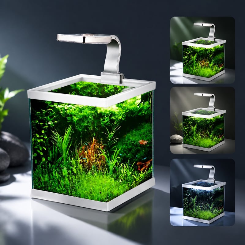 WK076 Open Top Mini Rimless Aquarium Tank with LED Light model WK076 advantages image for Aquarium tanks distributors and sourcing teams