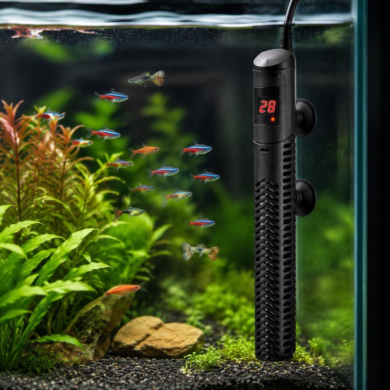 WK090 Digital Quartz Aquarium Heater model WK090 functions image for Aquarium equipment distributors and sourcing teams