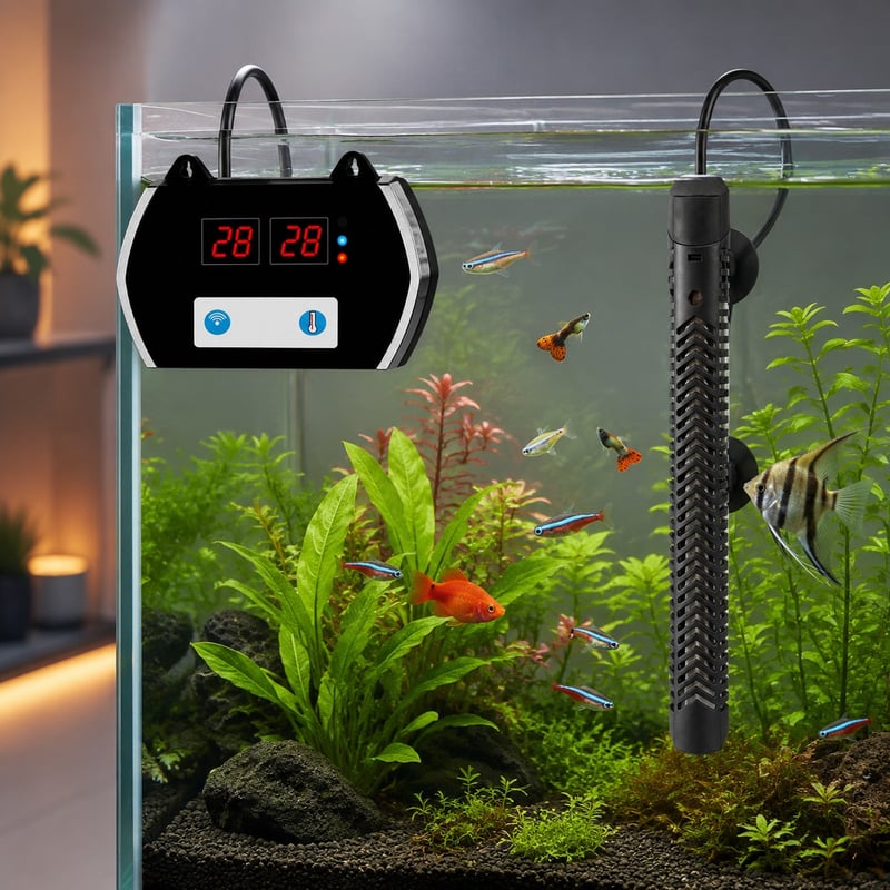 WK092 App-Controlled Aquarium Heater model WK092 functions image for Aquarium equipment distributors and sourcing teams
