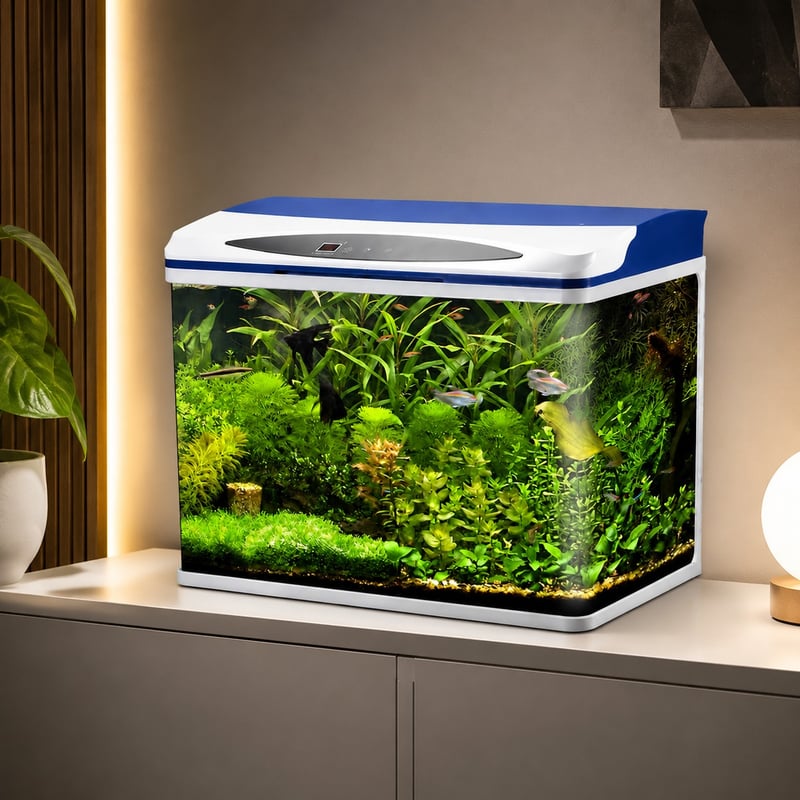 WK097 Glass Aquarium Fish Tank with LED Light model WK097 functions image for Aquarium tanks distributors and sourcing teams