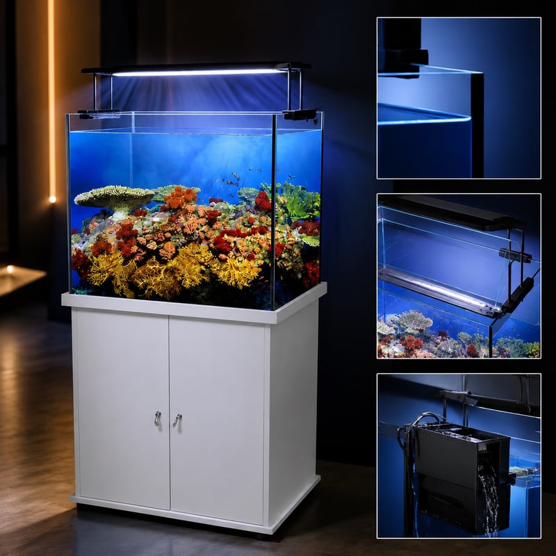 WK102 Aquarium Tank Set with Ultra Slim Clip-On LED Light model WK102 detail image 2 for Aquarium tanks wholesale and OEM buyers