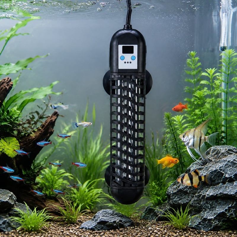 WK149 Dual Tube Digital Quartz Aquarium Heater model WK149 functions image for Aquarium equipment distributors and sourcing teams