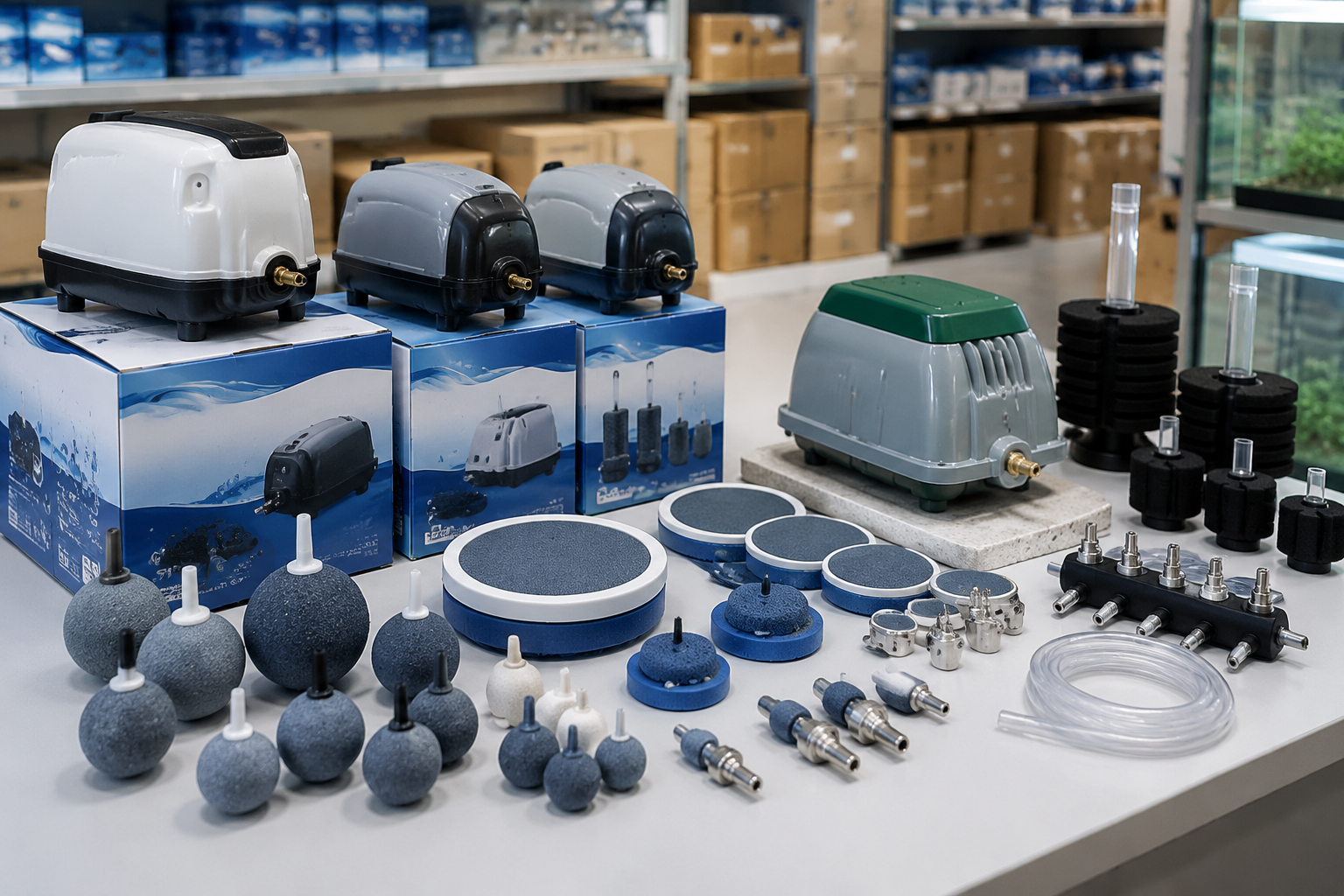 WKAQOO aquarium air pump and accessory product range for OEM assortment planning and private-label sourcing for aquarium wholesale, OEM and distributor buyers