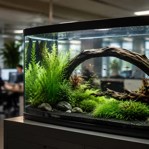WKAQOO planted aquarium driftwood display scene for aquarium decor and lifestyle merchandising review for aquarium wholesale, OEM and distributor buyers